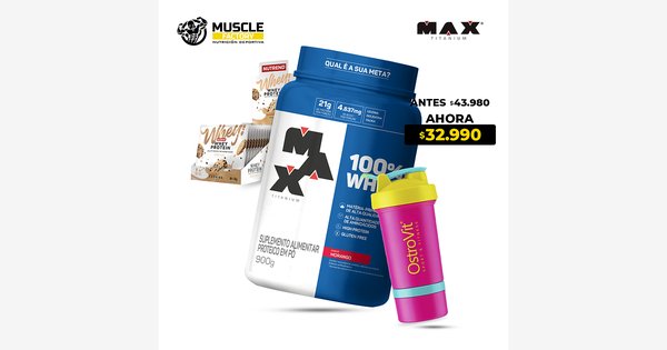 Whey 900g Max Titanium + Shaker Y Muestra De Regalo