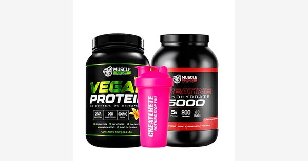 Vegan Protein 1kg + Creatina Monohidratada 1kg + Shaker De Regalo
