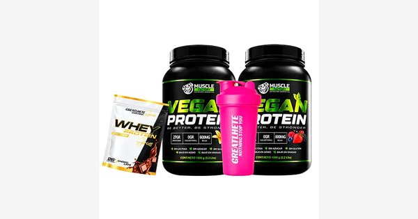 2 X Vegan Protein 1kg + Shaker Y Muestra De Regalo