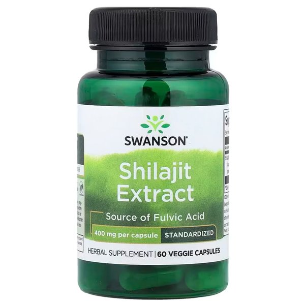 Shilajit Extracto 400mg 60 Cápsulas Veganas Swanson