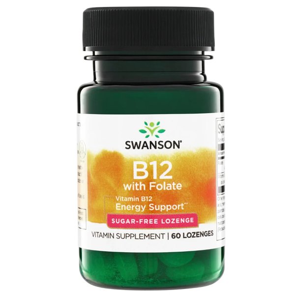 B12 + Folato Sin Azucar 60Tabletas Swanson