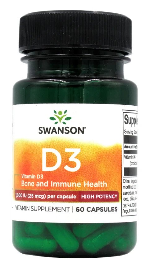 Vitamina D3 1.000 Iu 60Capsulas Swanson