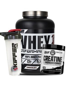 Whey 5lb Performance Kiffer + Creatina 300gr Nutrex + Shaker