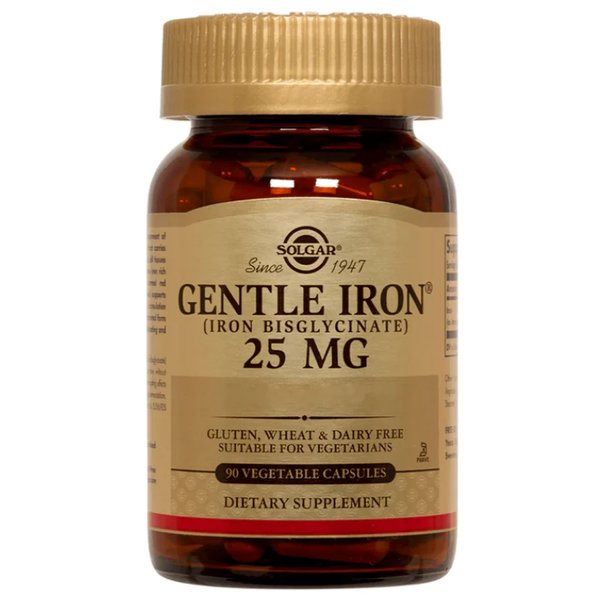 Hierro Gentle Iron 25mg 90 Cápsulas Solgar