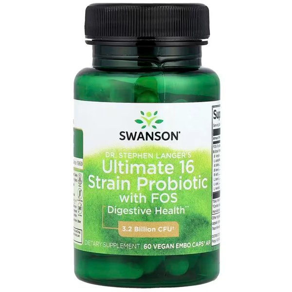 Ultimate 16 Strain Probiotic With Fos 60 Cápsulas Veganas Swanson