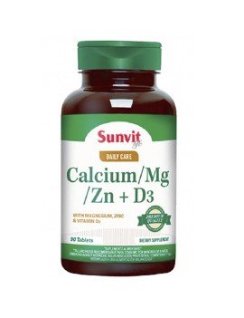 Calcio Magnesio Zinc + D3 90Cap Sunvit