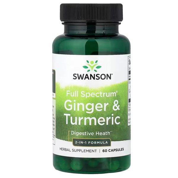 Jengibre Cúrcuma Full Spectrum 60 Cápsulas Swanson