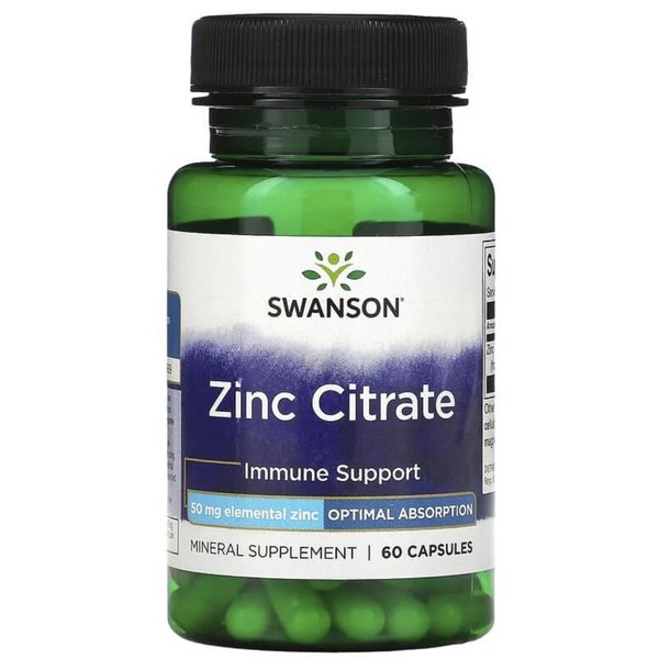 Zinc Citrato 50mg 60Cap Swanson