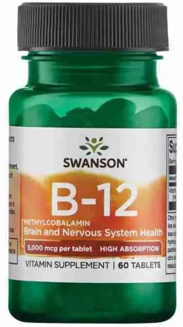 B12 5,000mcg 60 Tab Swanson