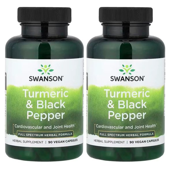 2 Tumeric Black Pepper Curcuma Y Pimienta Negra 90 Cápsulas Swanson