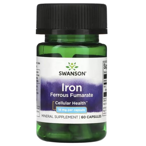 Hierro Iron Ferrous Fumarate 60 Cápsulas Swanson