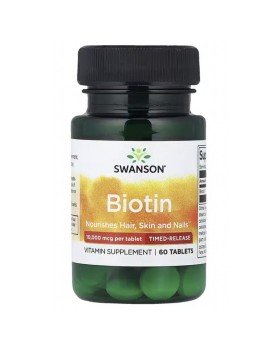 Biotina Liberación Prolongada 10.000mcg 60Cap Swanson