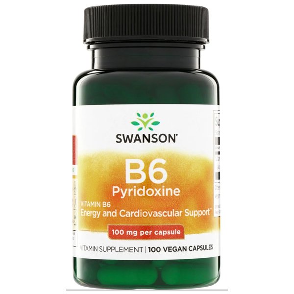 Vitamina B6 Piridoxina 100mg 100 Cápsulas Swanson