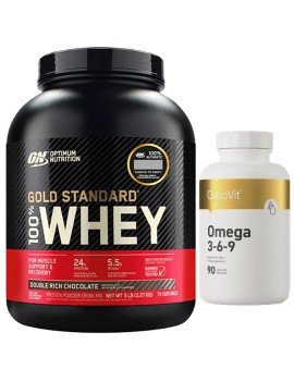 Whey Gold Standard 5lb Optimum + Omega 3-6-9 Ostrovit