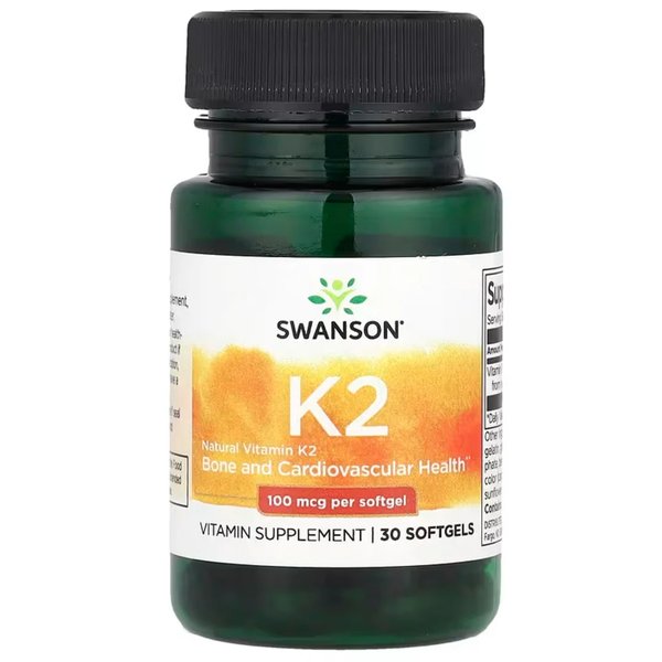 Vitamina K2 Natural 100mcg 30 Cápsulas Blandas Swanson