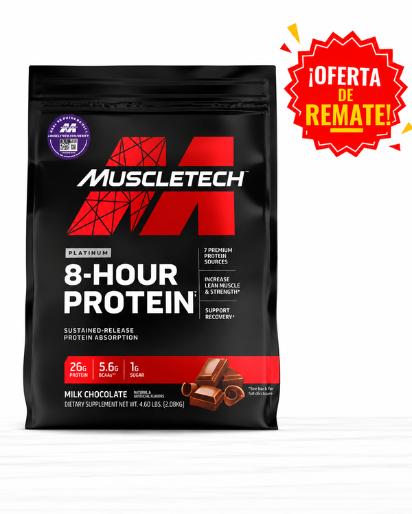 Muscletech Platinum 8-Hour Protein Chocolate 4.6lb Caseína De Liberación Prolongada