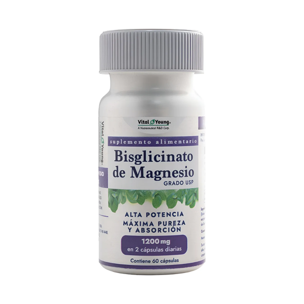 Bisglicinato De Magnesio 60Cap 1200mg Grado Usp