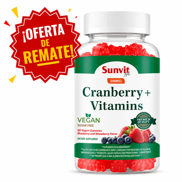 Cranberry + Vitamins Vegan Gummies Sunvit Life 60 Gomitas