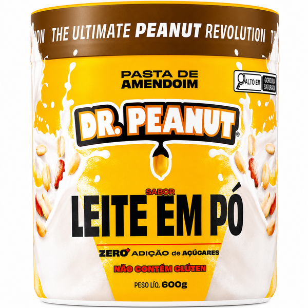 Pasta De Maní Dr. Peanut Leite Em Pó 600g Con Whey Protein