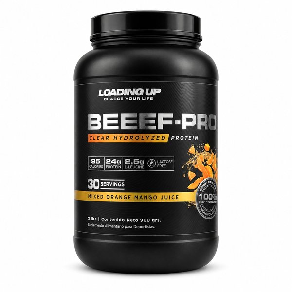 Beef Protein Loading Up Orange Mango Juice 2lb 24g Proteína