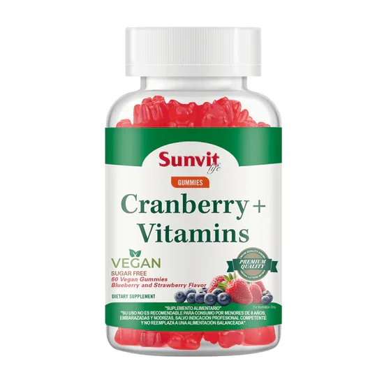 Cranberry + Vitamins Vegan Gummies Sunvit Life 60 Gomitas