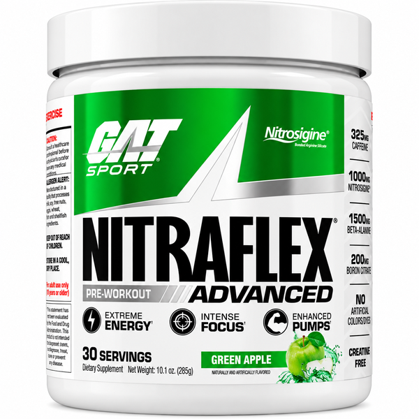 Gat Sport Nitraflex Advanced Green Apple 300g 325mg Cafeína