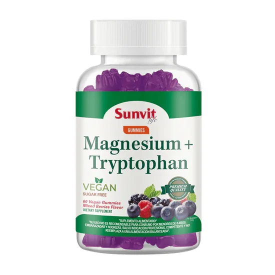 Magnesium + Tryptophan Vegan Gummies Sunvit Life 60 Gomitas