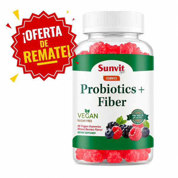 Probiotics + Fibra Vegan Gummies Sunvit Life 60 Gomitas