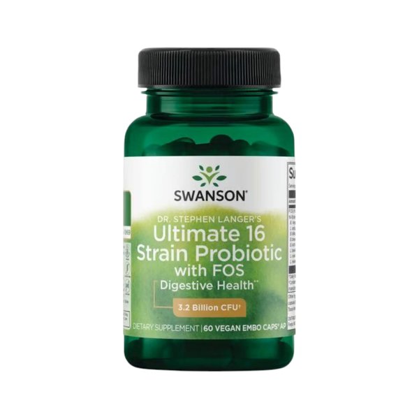 Probiotico Ultimate 16 Cepas + Fos 3.2 Billones Cfu 60 Cápsulas Swanson