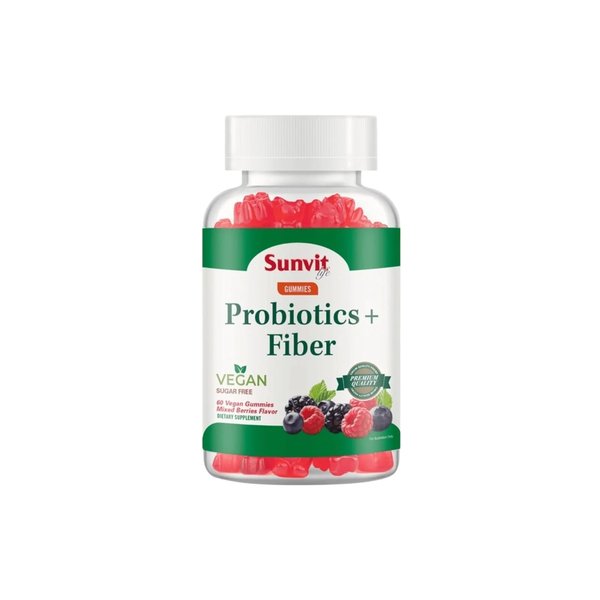 Probióticos + Fibra 60 Gomitas Veganas Mix Berries -Sunvit