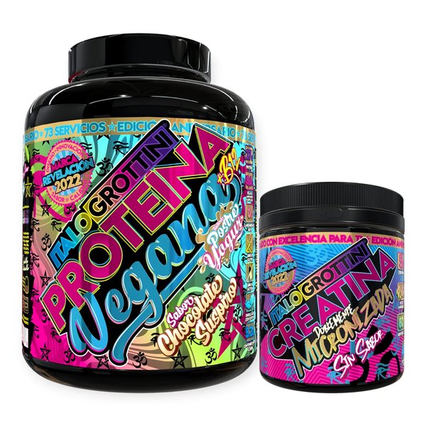 Proteina Vegana 5.2lb + Creatina Monohidrato 80Sv Italo Grottini