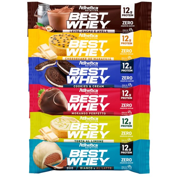 Box De 12 Barras Best Whey 12g Protein Atlhetica