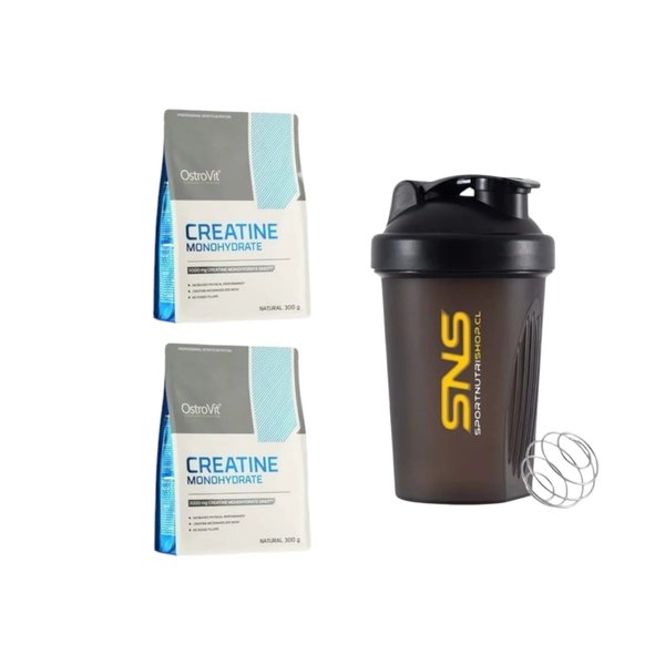 Pack 2 Creatinas Monohidratos 300gr C/U + Shaker Ostrovit