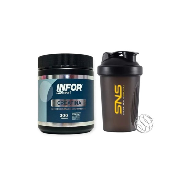 Pack Creatina Monohidratada 300gr + Shaker Infor