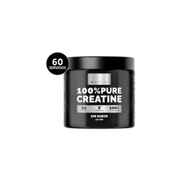 Creatina 100% Pure Monohidratada 300gr 60 Sv 4Active