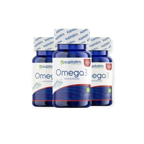 3 Frascos Omega 3 30Capsulas C/U Suplalim