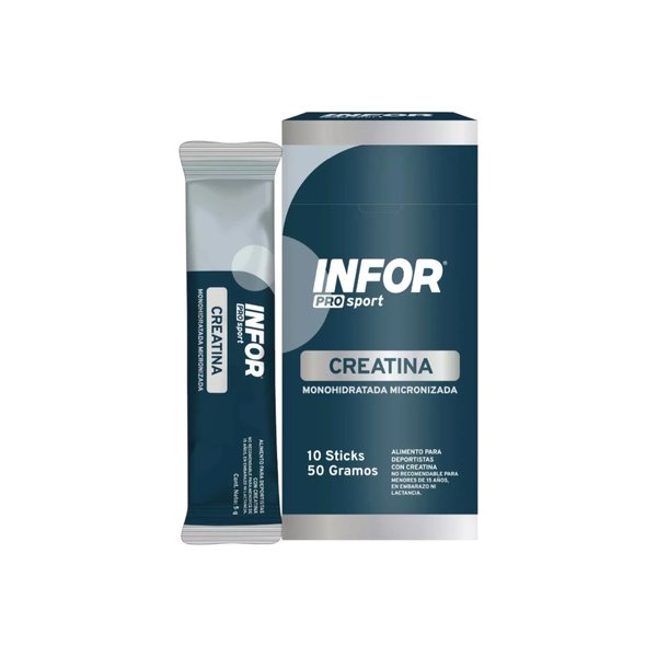 Creatina Monohidratada 10 Sticks De 5 Gramos Sin Sabor Infor