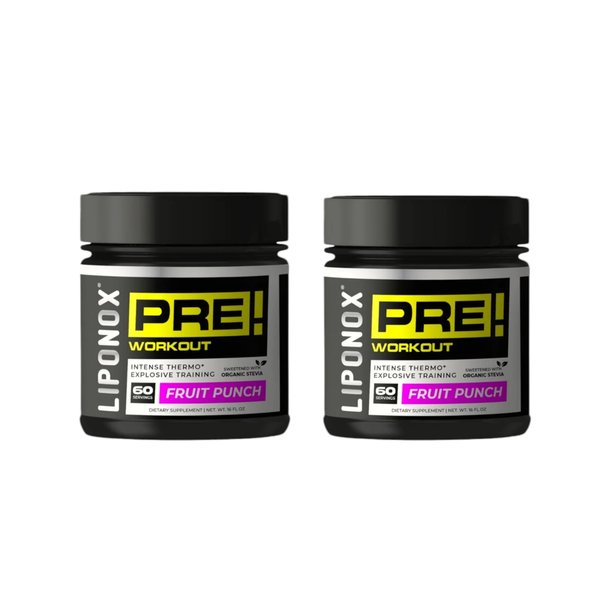 Pack 2 Pre Entreno Energizante 60Servicios C/U Liponox
