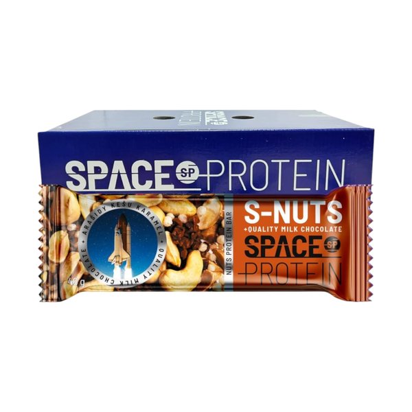 Box 30 Barras S-Nuts Salted Caramel 40gr Space Protein