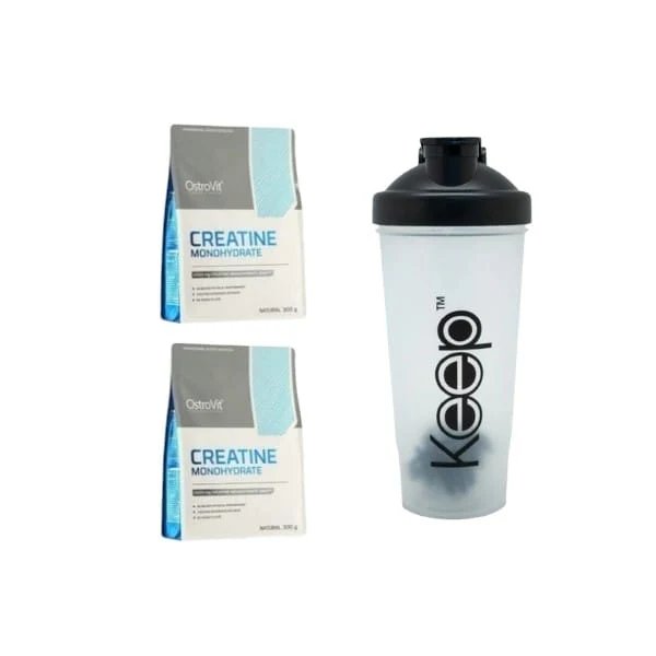 Pack De 2 Creatinas Monohidrato 300g C/U + Shaker Ostrovit