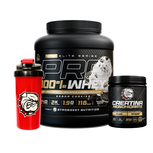 Pack Pro Whey Cookies + Creatina Fda 300g + Shaker Strong Red De Regalo