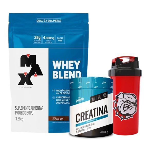 Pack Titanium Whey 1,8kg + Creatina 300g + Shaker De Regalo