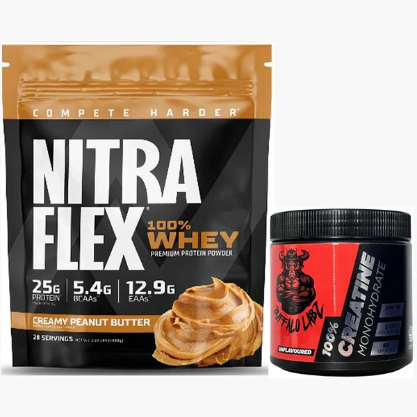 Pack Nitraflex Whey Gat Sport 2.2lb + Creatine 100% Monohydrate Buffalo Labz 300gr
