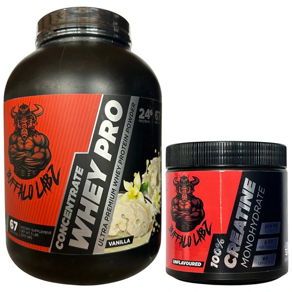 Pack Concentrate Whey Pro Buffalo Labz 5lb + Creatine 100% Monohydrate Buffalo Labz 300gr