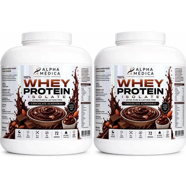 Pack 2 Proteina Whey Isolate 2.3kg, 72Servicios