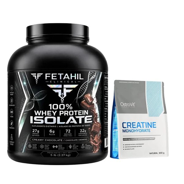 Pack Whey Protein Isolate Fetahil 2,2kg + Ostrovit Creatina Monohydrate 300gr