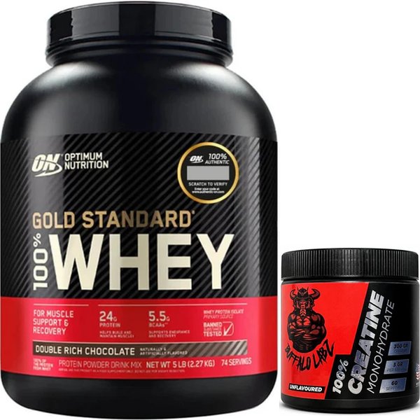 Pack Gold Standard Whey Protein 5lb + Creatina 100% Monohydrate Buffalo Labz 300gr