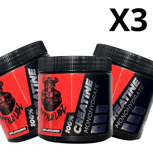 Creatina 100% Monohydrate Buffalo Labz 300gr 3 Unidades