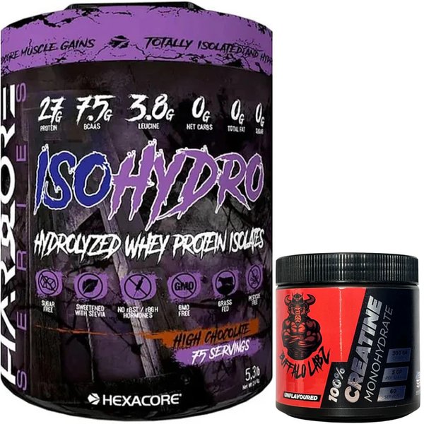 Pack Iso Hydro Hydrolyzed Whey Protein 5.3lb + Creatine 100% Monohydrate Buffalo Labz 300gr