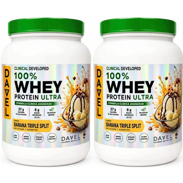 Pack 2 Whey Protein Ultra Davel 1kg- 33Servicios